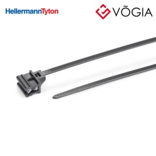 Dây thít cáp có đầu lắp cố định - Fixing tie for edge, outside serrated, ∅10-350mm, black, 500pcs - T50SOSEC13E-PA66HS-BK