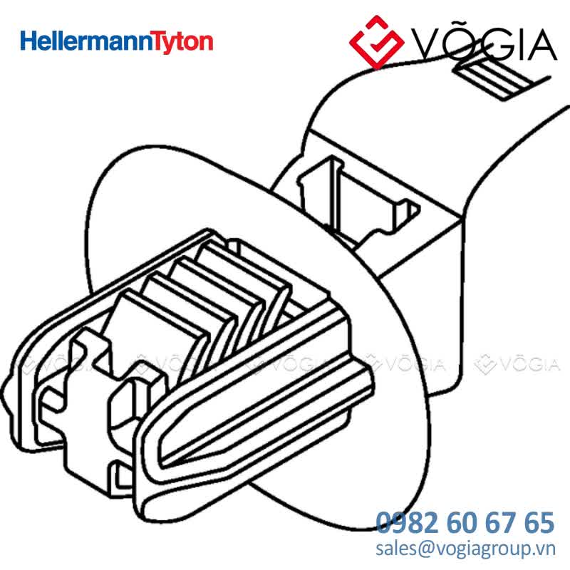 Dây thít cáp có đầu lắp cố định - Fixing tie for hole (oval), outside serrated, ∅10-350mm, black, 500pcs - T50SOSFT7X12U-PA66HS-BK