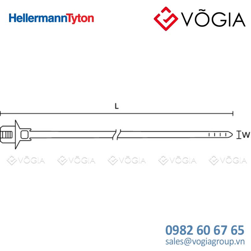 Dây thít cáp có đầu lắp cố định - Fixing tie for hole (oval), outside serrated, ∅10-350mm, black, 500pcs - T50SOSFT7X12U-PA66HS-BK