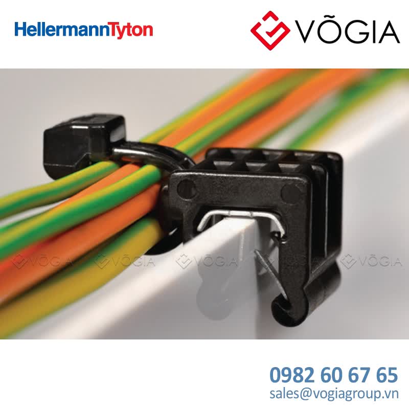 Dây thít cáp có đầu lắp cố định - Fixing tie for edge, inside serrated, ∅50-500mm, black, 500pcs - T50REC5B-PA12/PA66HIRHSUVR5-BK