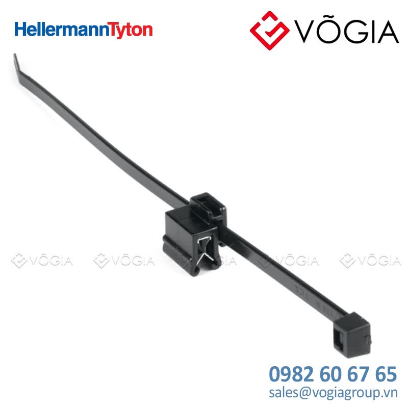 Dây thít cáp có đầu lắp cố định - Fixing tie for edge, inside serrated, ∅50-500mm, black, 500pcs - T50REC5B-PA12/PA66HIRHSUVR5-BK