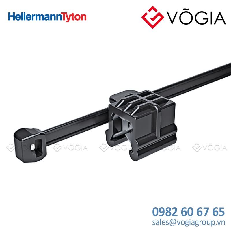 Dây thít cáp có đầu lắp cố định - Fixing tie for edge, outside serrated, ∅10-450mm, black, 500pcs - T50ROSEC24-PA66HS/PA66HIRHS-BK