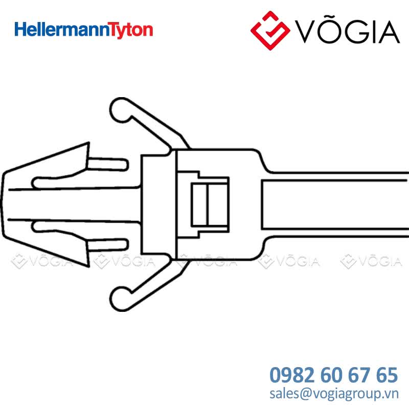 Dây thít cáp có đầu lắp cố định - Fixing tie for hole (round), ∅20-270mm, natural, 100pcs - RT30SSF-PA66HS-NA