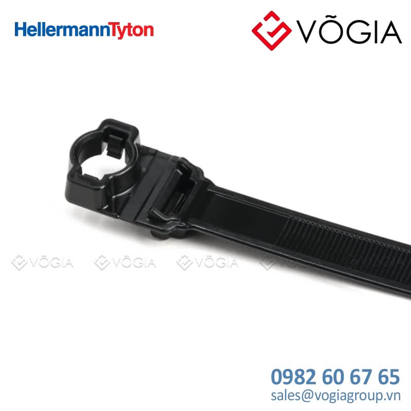 Dây thít cáp có đầu lắp cố định - Fixing tie for stud, inside serrated, ∅95-1050mm, black, 300pcs - WSR10MM-PA66HIRHSUV-BK