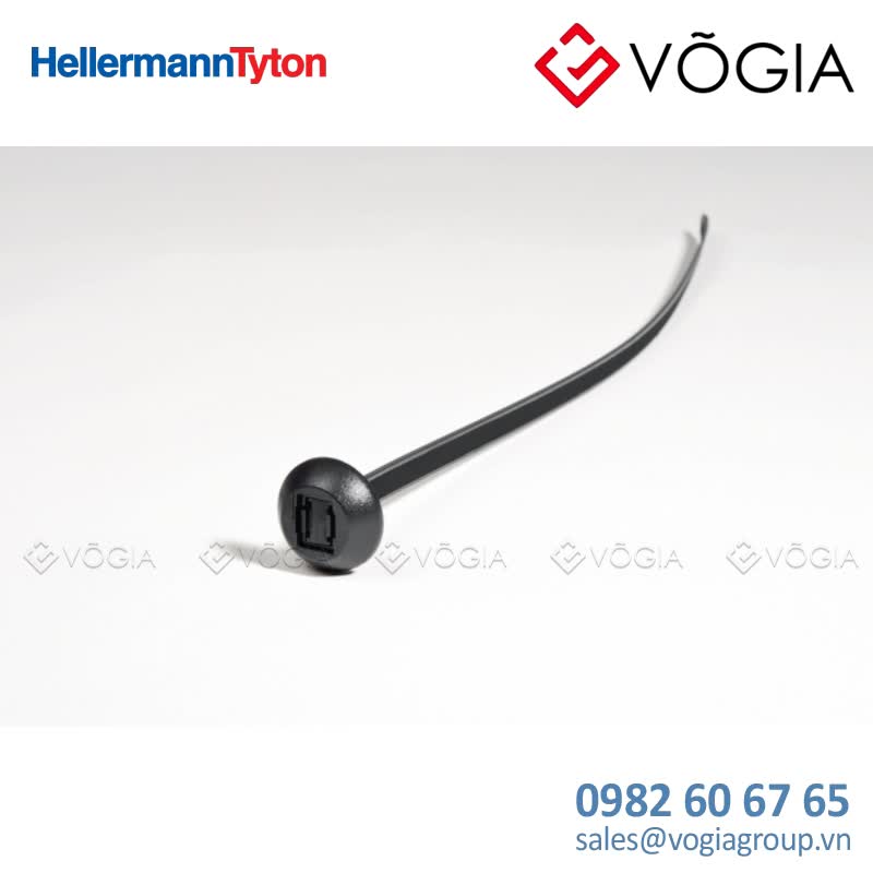 Dây thít cáp có đầu lắp cố định - Cable tie outside serrated for direct fixation, 375x76mm, ∅1000mm, black, 250pcs - BHT375M-PA66HS-BK