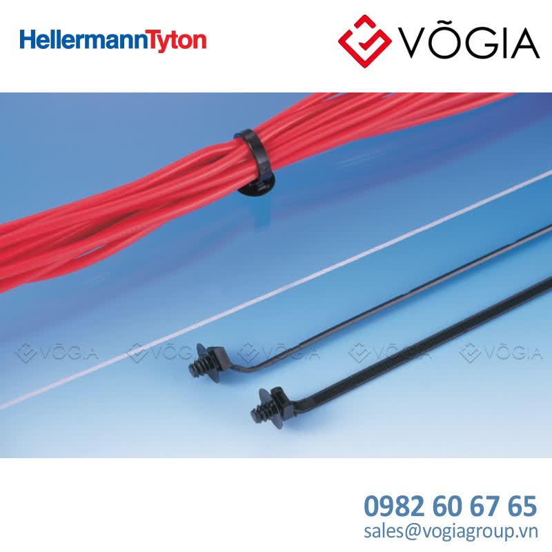 Dây thít cáp có đầu lắp cố định - Fixing tie for hole (round), outside serrated, ∅30-300mm, black, 100pcs - OS160FT5-PA66HSUV-BK