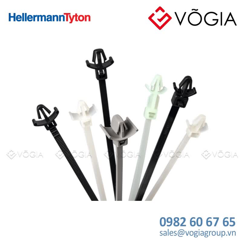 Dây thít cáp có đầu lắp cố định - Fixing tie for hole (round), inside serrated, ∅15-350mm, black, 500pcs - T50SSFM-PA66HS-BK