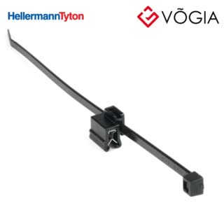 Dây thít cáp có đầu lắp cố định - Fixing tie for edge, outside serrated, ∅50-350mm, black, 500pcs - T50SOSEC5B-PA66HS/PA66HIRHS-BK