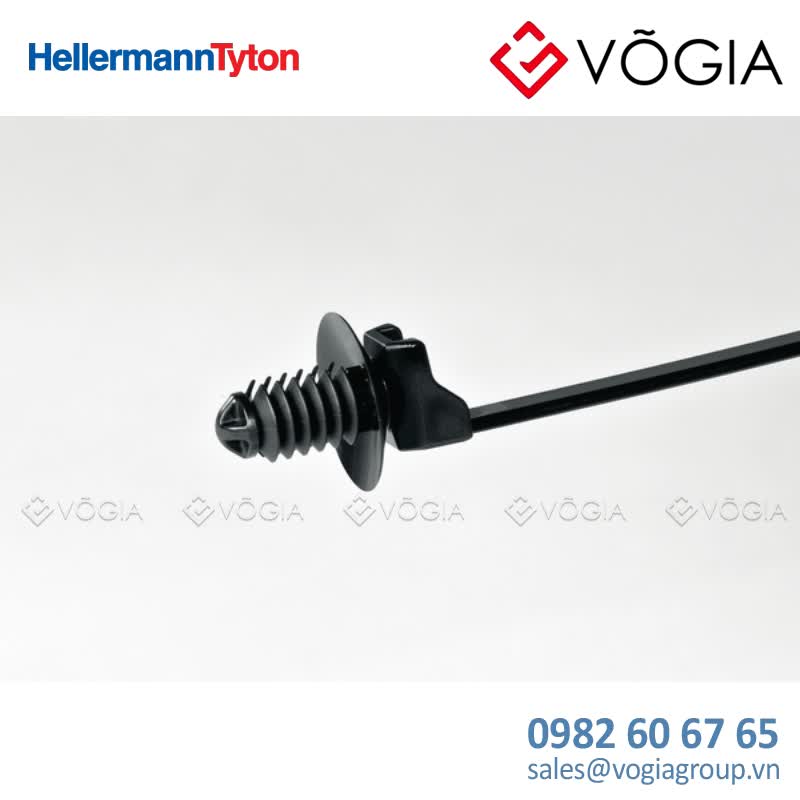 Dây thít cáp có đầu lắp cố định - Fixing tie for hole (round), outside serrated, ∅10-350mm, black, 500pcs - T50SOSFT6LG-E-PA66HS-BK