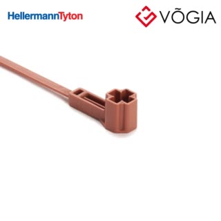 Dây thít cáp có đầu lắp cố định - Fixing tie for stud, outside serrated, ∅20-500mm, brown, 2000pcs - T50ROSM6SMSO25-PA46-BN
