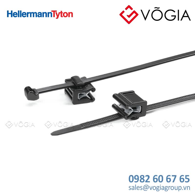 Dây thít cáp có đầu lắp cố định - Fixing tie for edge, outside serrated, ∅10-350mm, black, 4000pcs - T50SOSEC21-PA66HS/PA66HIRHS-BK