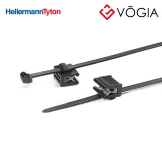 Dây thít cáp có đầu lắp cố định - Fixing tie for edge, outside serrated, ∅10-350mm, black, 4000pcs - T50SOSEC21-PA66HS/PA66HIRHS-BK