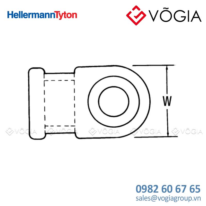 Giá đỡ cố định dây thít cáp - Cable tie mount for hole (round), Wmax=26mm, ∅29 mm, M4 Screw, black, 100pcs - MB1-PA66-BK