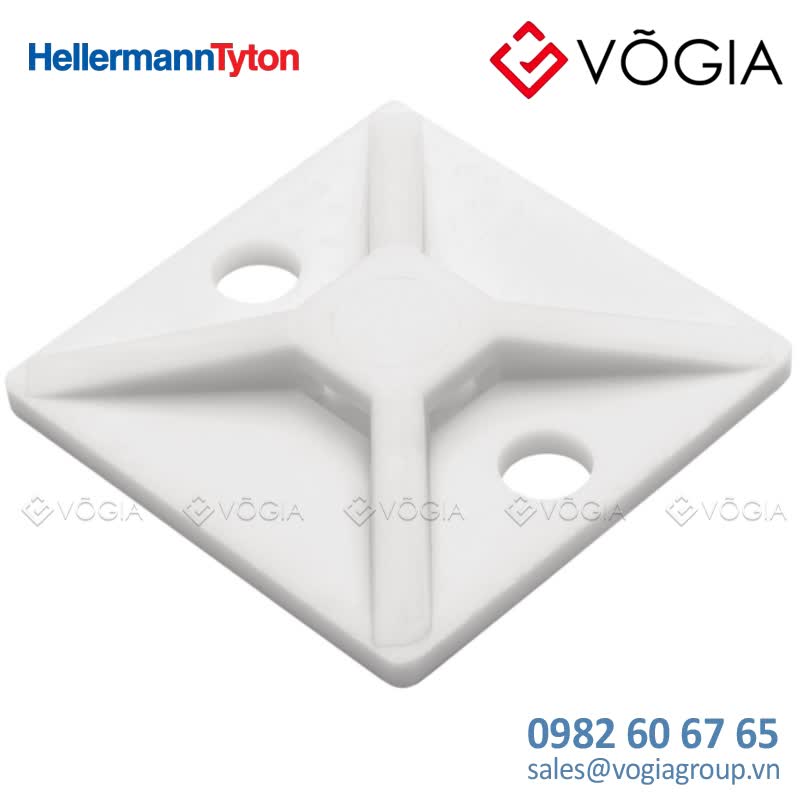 Giá đỡ cố định dây thít cáp - Cable tie mount for screw fixation, Wmax=46mm, ∅46 mm, #8 Screw, white, 500pcs - MB4-PA66-WH