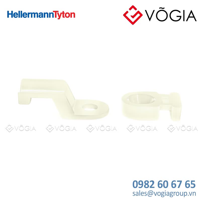 Giá đỡ cố định dây thít cáp - Cable tie mount for screw fixation, Wmax=254mm, ∅33 mm, #8 (M4) Screw, natural, 1000pcs - MB1-PA66-NA