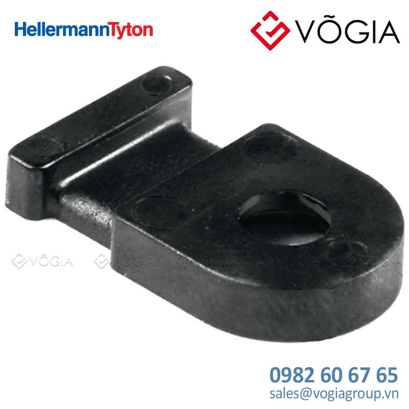 Giá đỡ cố định dây thít cáp - Cable tie mount for hole (round), Wmax=50mm, ∅50 mm, M4 Screw, black, 500pcs - MB2-PA66-BK