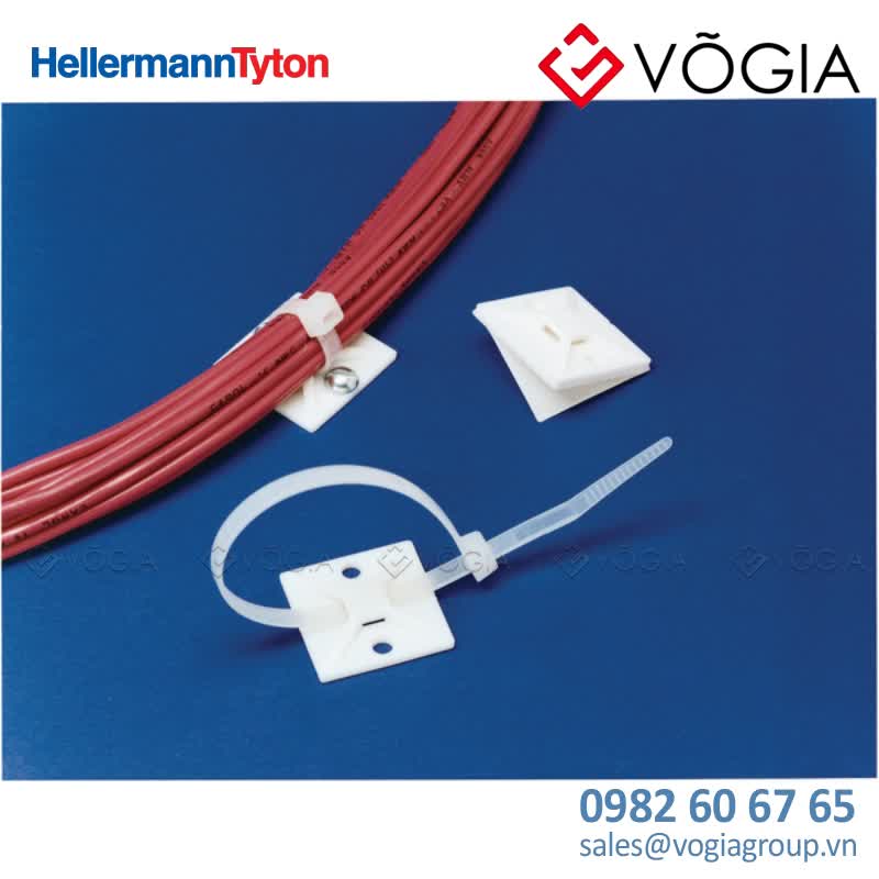 Giá đỡ cố định dây thít cáp - Cable tie mount for adhesive use, Wmax=100mm, ∅47 mm, Adhesive, black, 100pcs - MB5A-PA66-BK