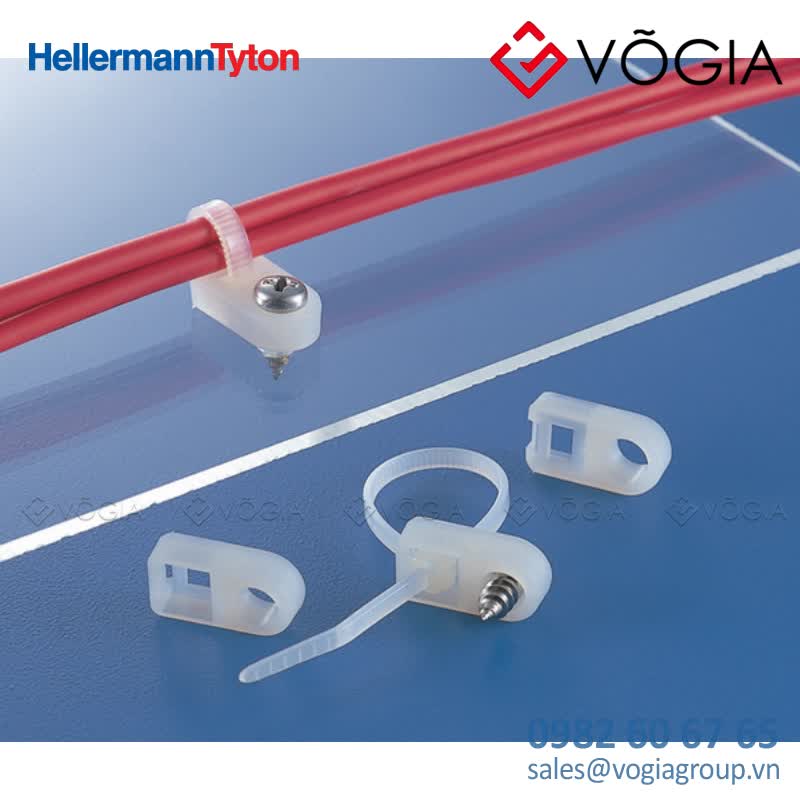 Giá đỡ cố định dây thít cáp - Cable tie mount for hole (round), Wmax=46mm, ∅71 mm, black, 100pcs - FH50-PA66-BK
