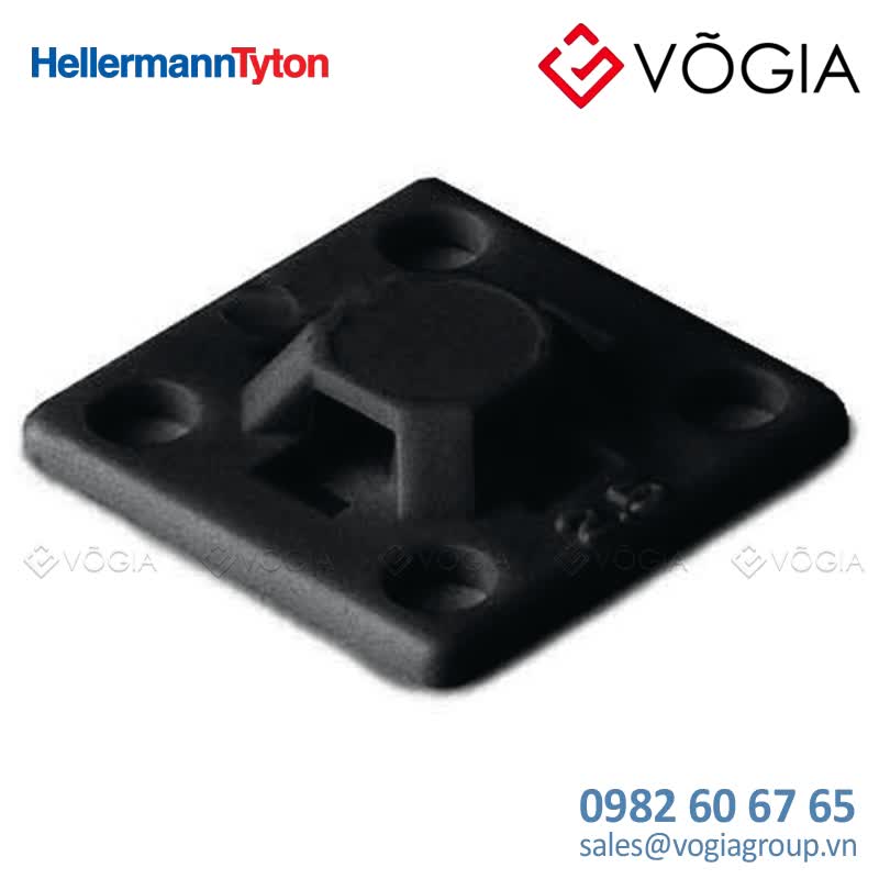Giá đỡ cố định dây thít cáp - Cable tie mount for adhesive use, Wmax=27mm, black, 100pcs - MB2A-PA66-BK