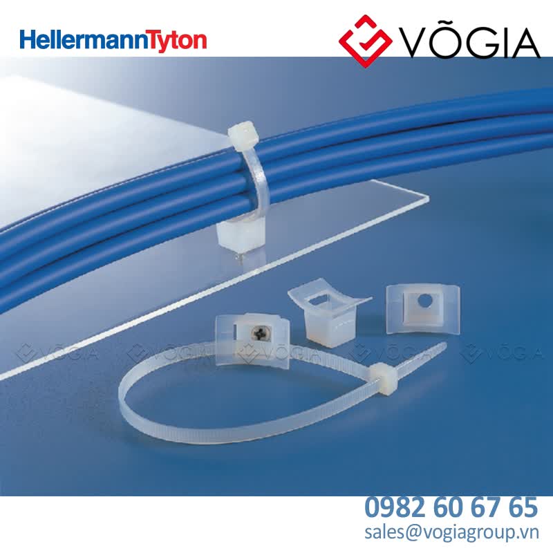 Giá đỡ cố định dây thít cáp - Cable tie mount for screw fixation, Wmax=76mm, ∅55 mm, black, 2000pcs - LKC-PA66HIRHS-BK