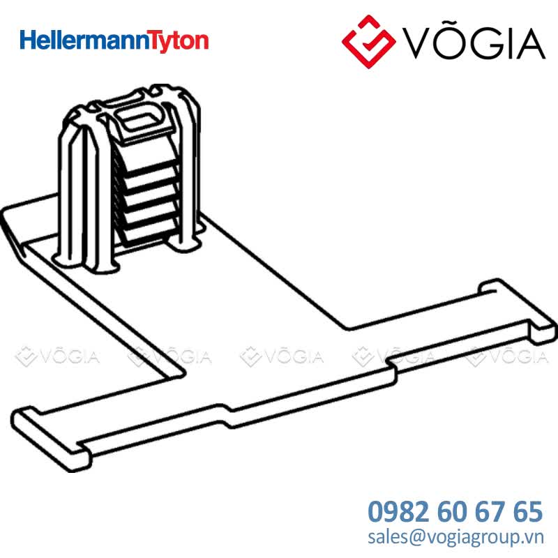 Phụ kiện cố định dây thít cáp - Bundling clip for hole (oval), L=436mm, SO=235mm, black, 500pcs - SOC235FT62x122-PA66HIRHS-BK