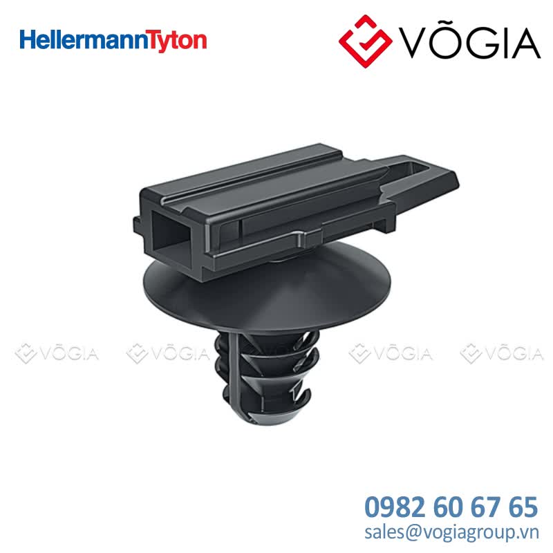 Phụ kiện cố định dây thít cáp - Connector clip for hole (round), EWCAP-005-7, black, 5000pcs - CCFT6LG-PA66HIRHS-BK