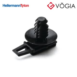 Phụ kiện cố định dây thít cáp - Connector clip for hole (round), EWCAP-005-7, black, 5000pcs - CCFT6LG-PA66HIRHS-BK
