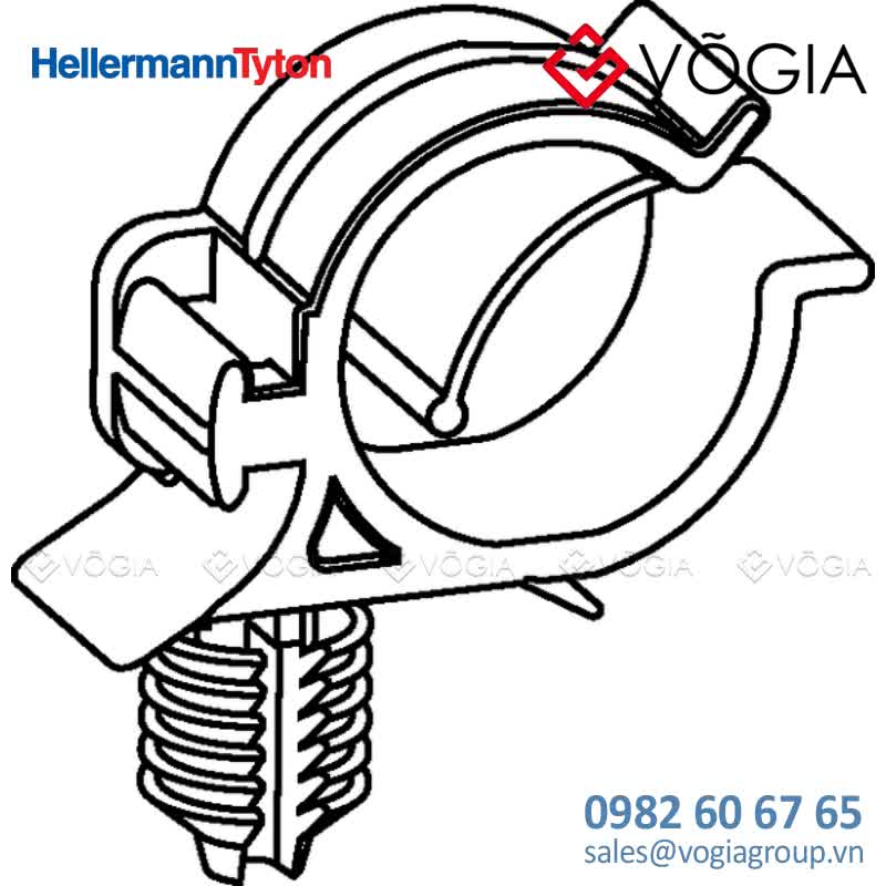 Phụ kiện cố định dây thít cáp - Corrugated tube clip for hole (round), ∅150mm, black, 5000pcs - CTCFT6-PA66HIRHS-BK