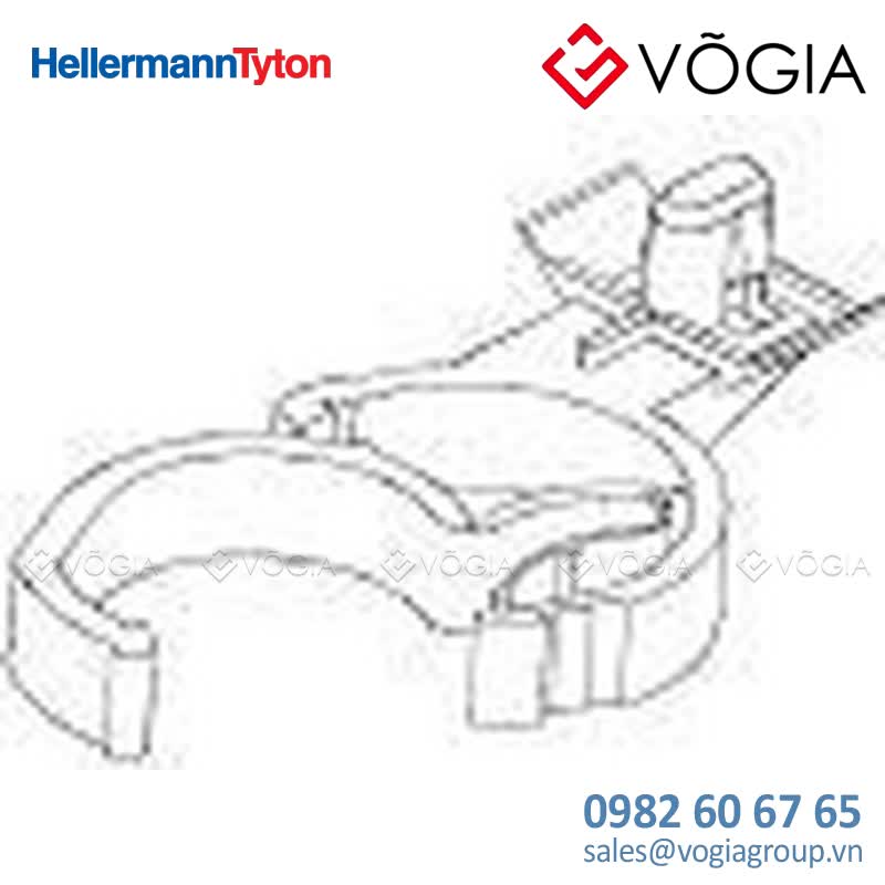 Phụ kiện cố định dây thít cáp - Cable clip for hole (oval), ∅62 x 122 mm, Dmin=170mm, Dmax=280mm - AHC3DH-PA66HIRHS-BK