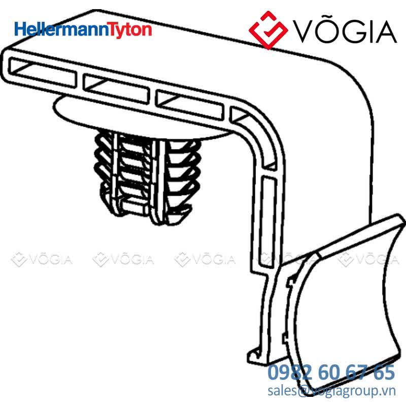Phụ kiện cố định dây thít cáp - Bundling clip for hole (round), L=660mm, SO=320mm, black, 1000pcs - BCFTOVALAPILLAR-PA66HIRHSUV-BK