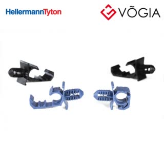 Phụ kiện cố định dây thít cáp - Corrugated tube clip for hole (round)/with pipe/tube holder, ∅70mm, grey, 500pcs - CNCTC8FT65LG-PA46-GY