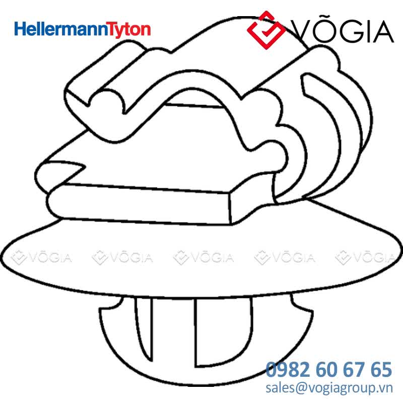 Phụ kiện cố định dây thít cáp - Cable clip for hole (round), ∅63 - 67 mm - KSFT65OC1-3-PA66HIRHS-BK