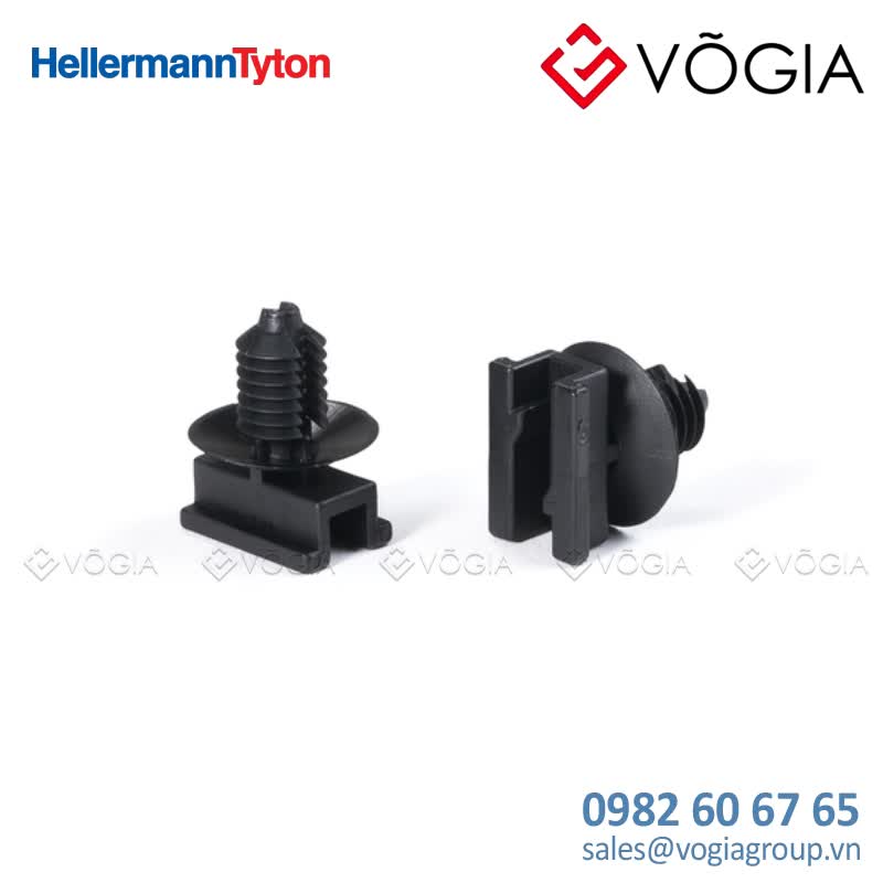 Phụ kiện cố định dây thít cáp - Connector clip for hole (round), black, 500pcs - FT6LG-AMP-PA66HIRHS-BK