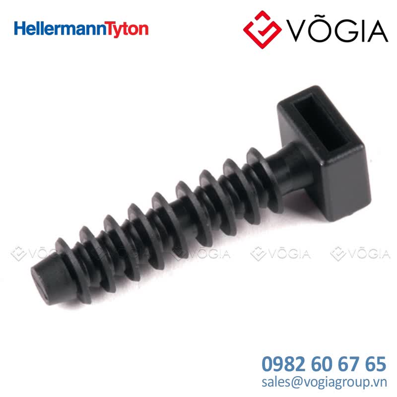 Phụ kiện cố định dây thít cáp - Cable tie mount for hole (round), Wmax=90mm, ∅60 mm, black, 100pcs - LOK01B-PA6HIR-BK