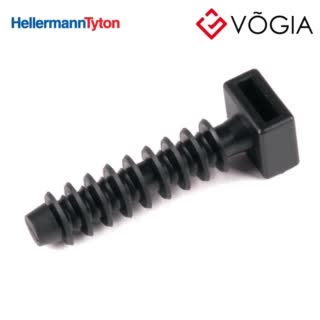 Phụ kiện cố định dây thít cáp - Cable tie mount for hole (round), Wmax=90mm, ∅60 mm, black, 100pcs - LOK01B-PA6HIR-BK