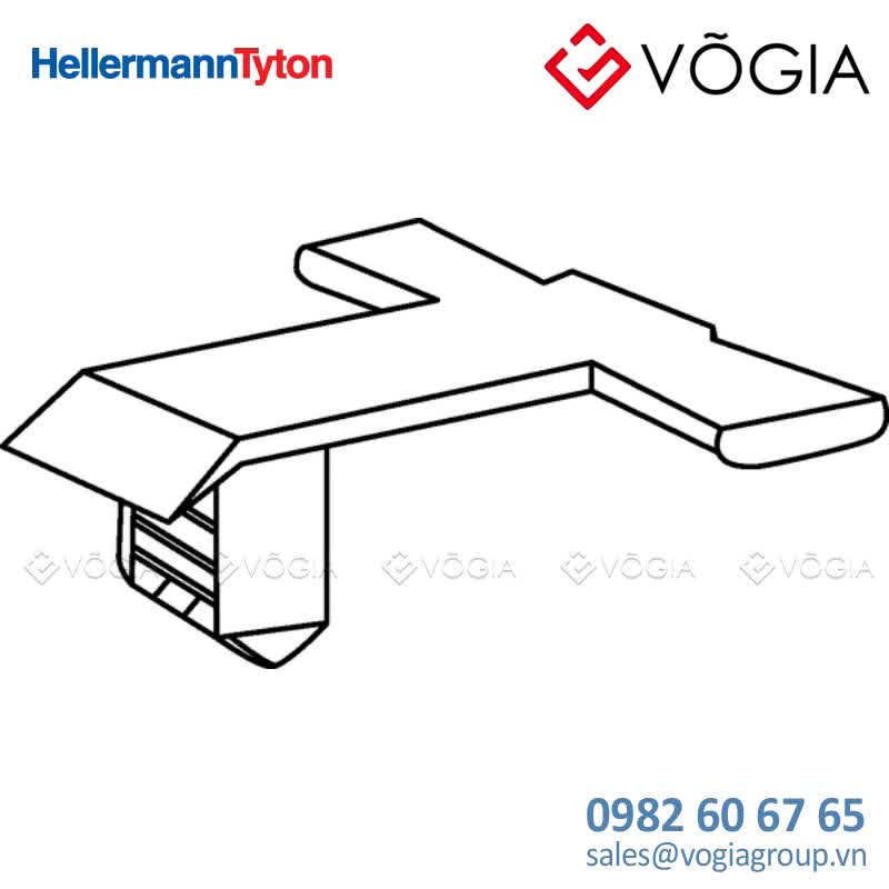 Phụ kiện cố định dây thít cáp - Bundling clip for hole (oval), L=420mm, SO=180mm, black - SOC25FT63x100-PA66HIRHS-BK