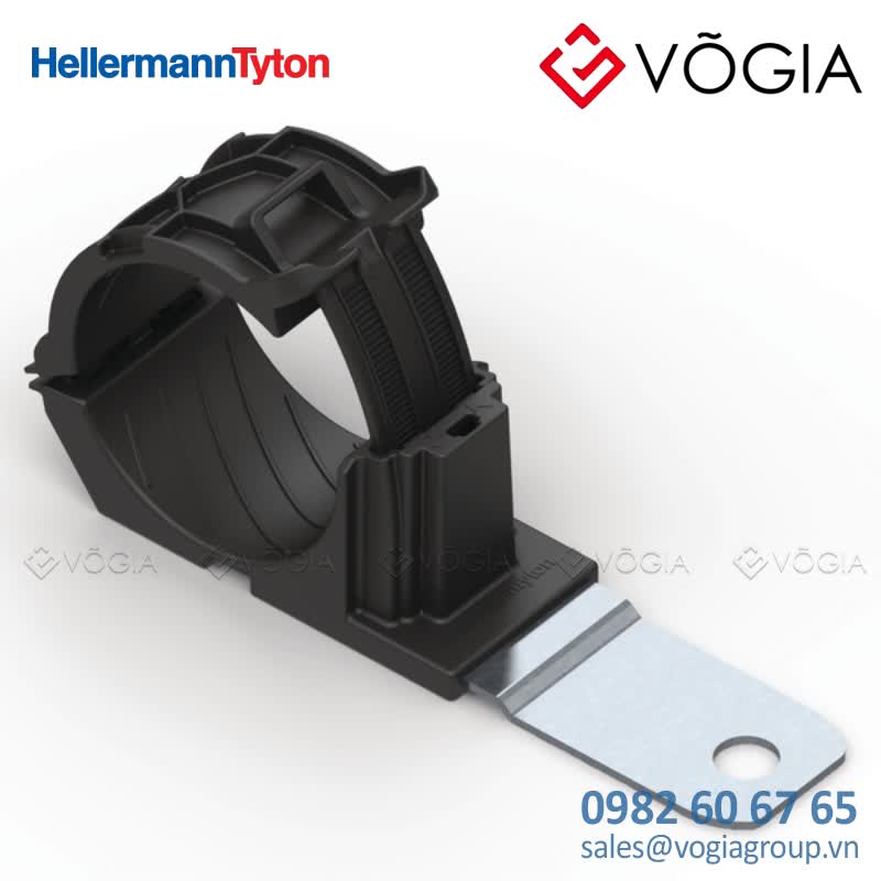 Kẹp cáp, đầu cố định cáp - P-clamp medium, Dmin=360mm, Dmax=510mm, ∅831 mm, 180°, black, 140pcs - RCD180MM8SS-PA66HIRHSUV/SS304-BK