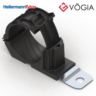 Kẹp cáp, đầu cố định cáp - P-clamp short, Dmin=360mm, Dmax=510mm, ∅1295 mm, 180°, black, 160pcs - RCD180SM12-PA66HIRHSUV/ST/ZN-BK