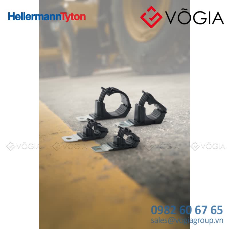Kẹp cáp, đầu cố định cáp - P-clamp short, Dmin=360mm, Dmax=510mm, ∅65 mm, 180°, black, 20pcs - RCD180SM6-PA66HIRHSUV/ST/ZN-BK