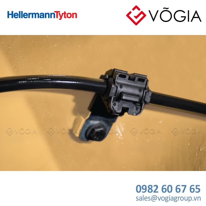 Kẹp cáp, đầu cố định cáp - P-clamp short, Dmin=127mm, Dmax=195mm, ∅1029 mm, 180°, black, 20pcs - RCB180SM10-PA66HIRHSUV/ST/ZN-BK