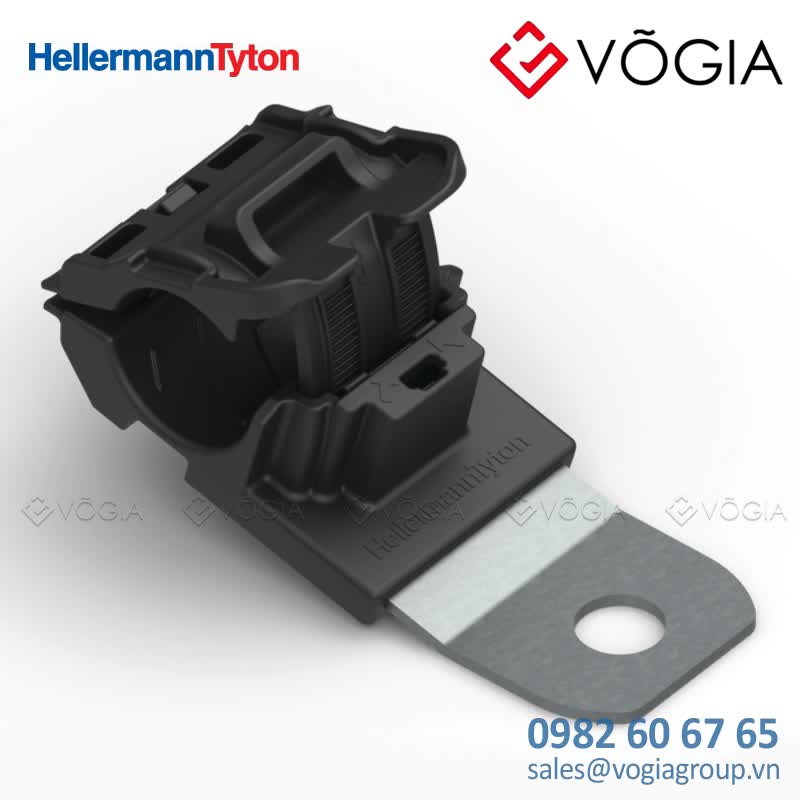 Kẹp cáp, đầu cố định cáp - P-clamp short, Dmin=127mm, Dmax=195mm, ∅1029 mm, 15°, black, 280pcs - RCB15SM10-PA66HIRHSUV/ST/ZN-BK