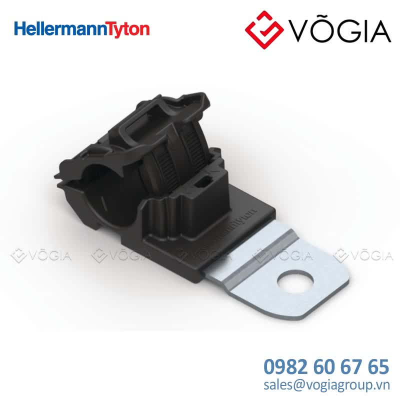 Kẹp cáp, đầu cố định cáp - P-clamp short, Dmin=127mm, Dmax=195mm, ∅1029 mm, 15°, black, 280pcs - RCB15SM10-PA66HIRHSUV/ST/ZN-BK