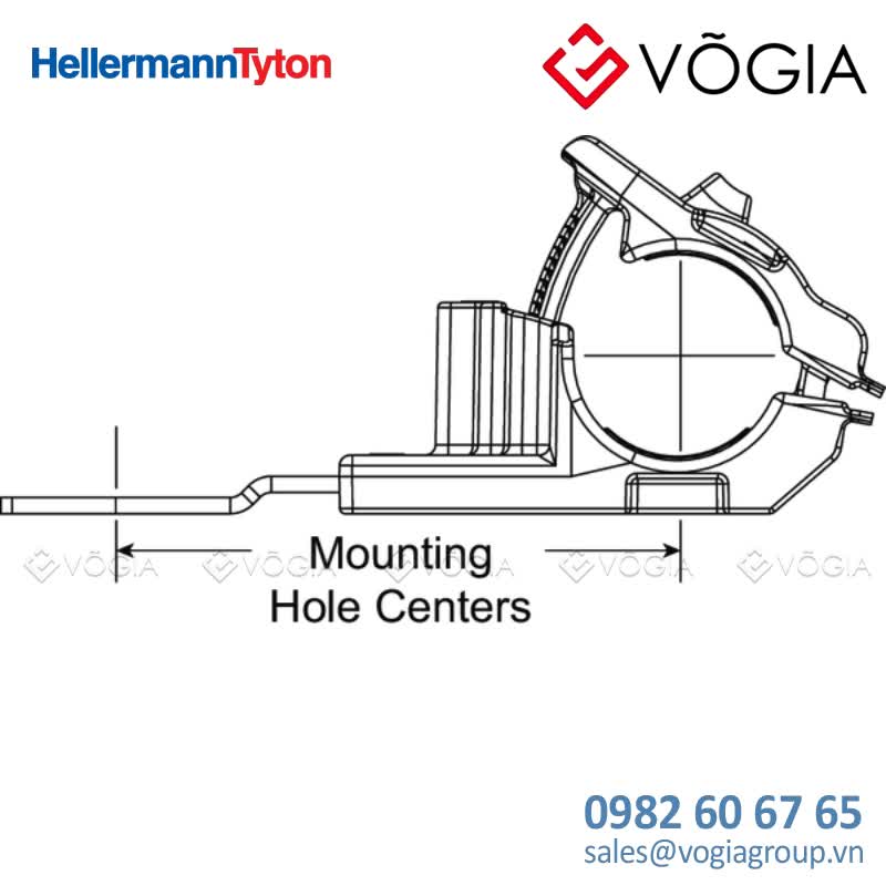 Kẹp cáp, đầu cố định cáp - P-clamp short, Dmin=127mm, Dmax=195mm, ∅1029 mm, 15°, black, 280pcs - RCB15SM10-PA66HIRHSUV/ST/ZN-BK