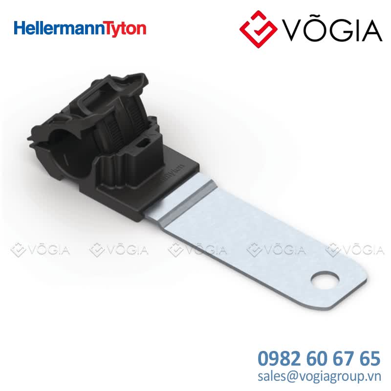 Kẹp cáp, đầu cố định cáp - P-clamp long, Dmin=127mm, Dmax=195mm, ∅1029 mm, 180°, black, 200pcs - RCB180LM10-PA66HIRHSUV/ST/ZN-BK