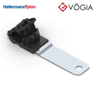 Kẹp cáp, đầu cố định cáp - P-clamp long, Dmin=127mm, Dmax=195mm, ∅65 mm, 180°, black, 200pcs - RCB180LM6-PA66HIRHSUV/ST/ZN-BK
