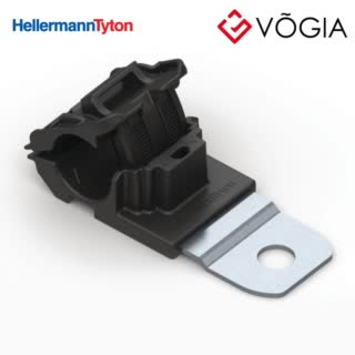 Kẹp cáp, đầu cố định cáp - P-clamp short, Dmin=127mm, Dmax=195mm, ∅1295 mm, 180°, black, 280pcs - RCB180SM12-PA66HIRHSUV/ST/ZN-BK