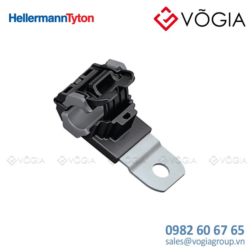 Kẹp cáp, đầu cố định cáp - P-clamp short, Dmin=127mm, Dmax=195mm, ∅65 mm, 180°, black, 280pcs - RCB180SM6SS-PA66HIRHSUV/SS304-BK