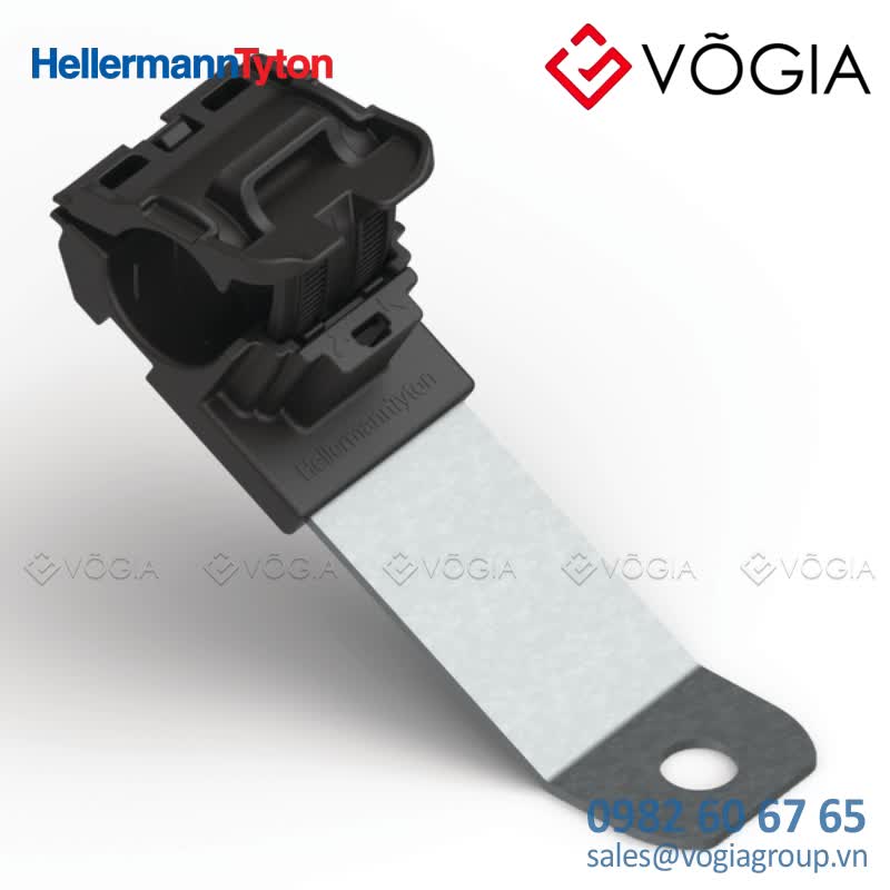 Kẹp cáp, đầu cố định cáp - P-clamp long, Dmin=127mm, Dmax=195mm, ∅1029 mm, 30°, black, 200pcs - RCB30LM10-PA66HIRHSUV/ST/ZN-BK