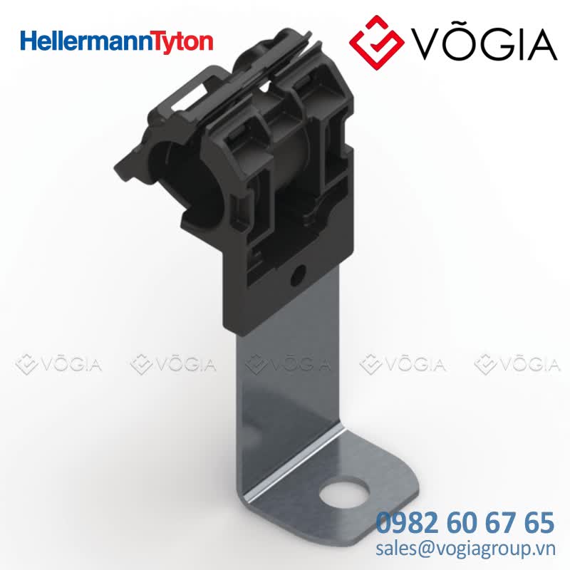 Kẹp cáp, đầu cố định cáp - P-clamp long, Dmin=127mm, Dmax=195mm, ∅1029 mm, 90°, black, 200pcs - RCB90LM10-PA66HIRHSUV/ST/ZN-BK