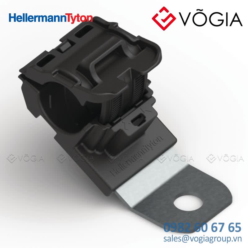 Kẹp cáp, đầu cố định cáp - P-clamp short, Dmin=127mm, Dmax=195mm, ∅831 mm, 30°, black, 280pcs - RCB30SM8-PA66HIRHSUV/ST/ZN-BK